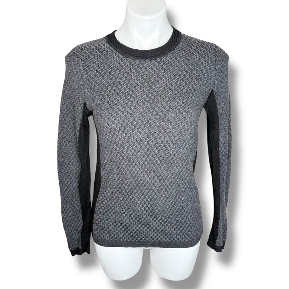 Rag & Bone Gray Merino Wool Blend Textured Panel Sweater Size Small